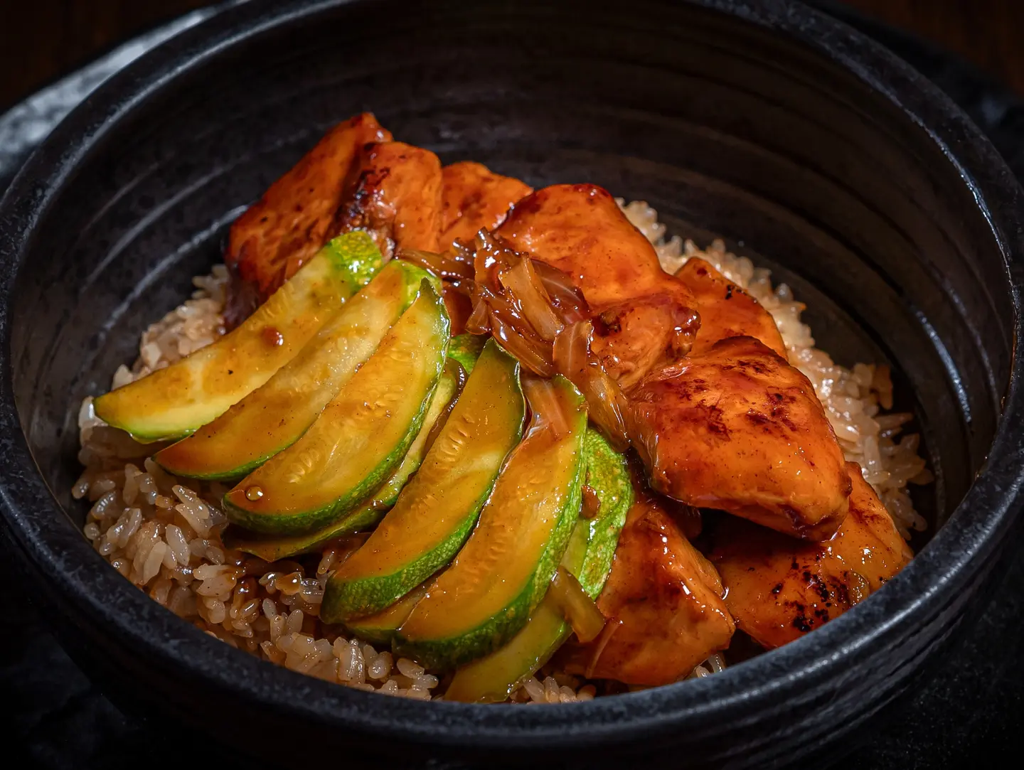 Chicken Zucchini Yaki Don