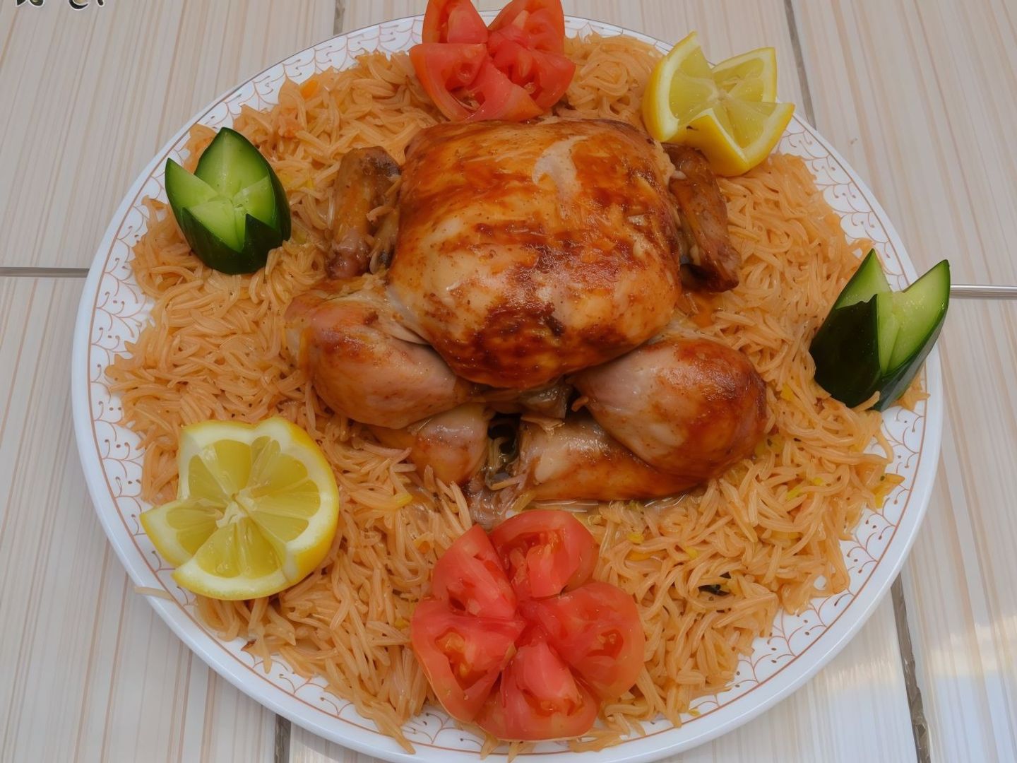 نصف دجاج شوايه حراق سادة
