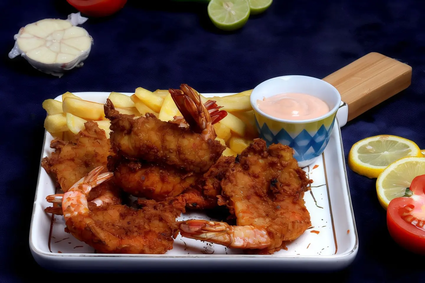 ربع كيلو  ربيان بروستد ماما رباب