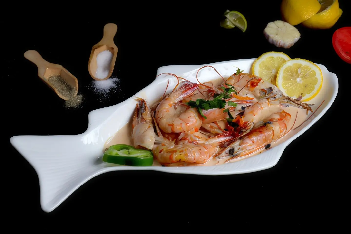 Quarter A Kilo Of Shrimp With Sauce