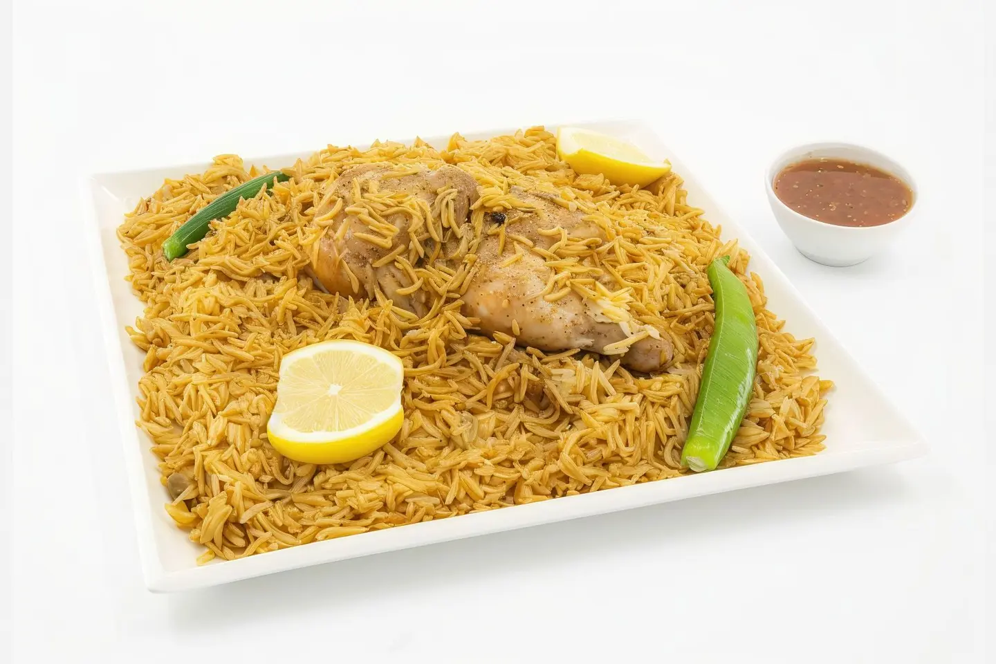 نصف دجاج مظغوط مع الأرز