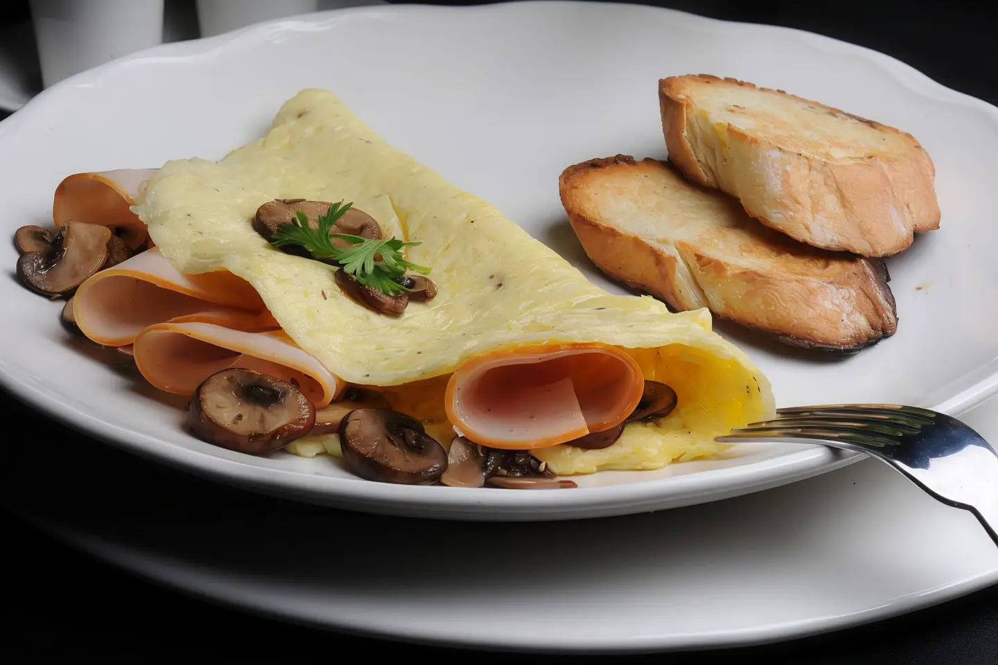 أومليت الديك الرومي والمشروم