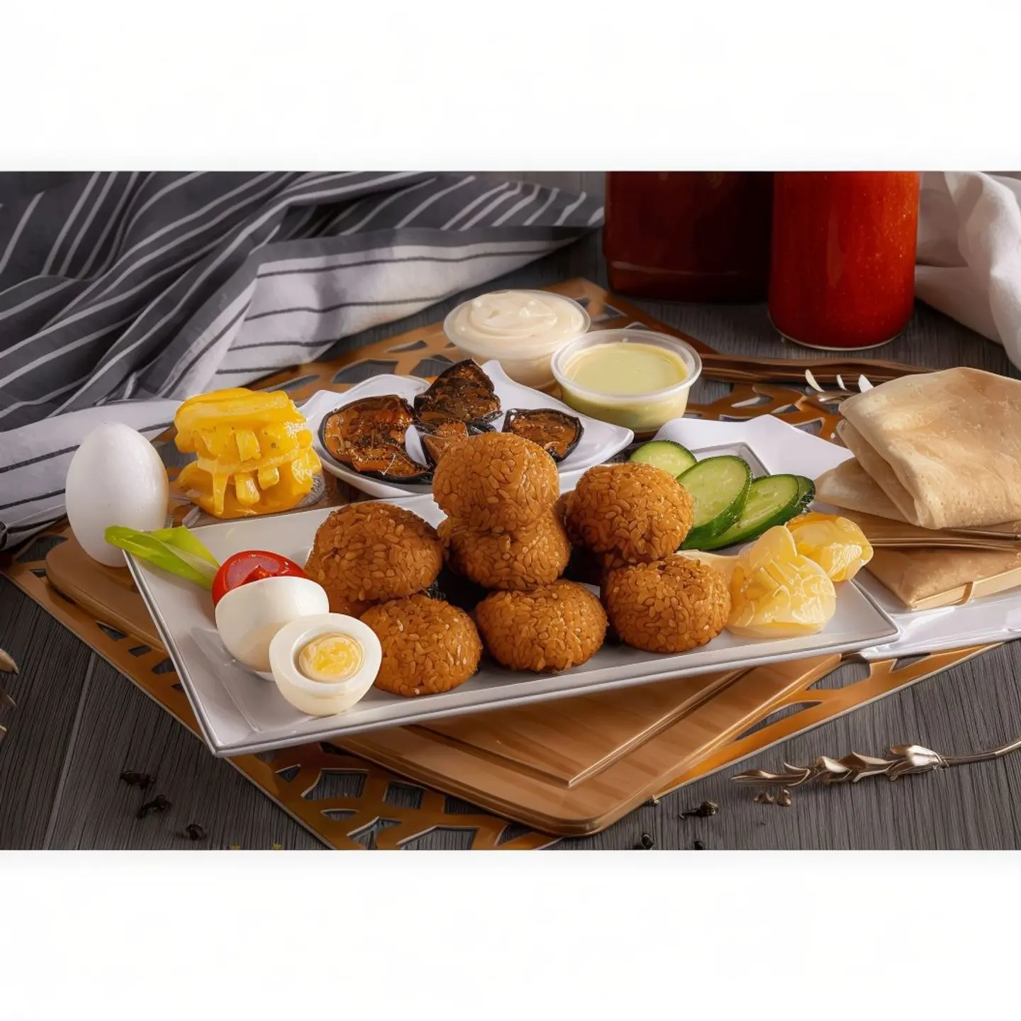 طبق فلافل فول حمص