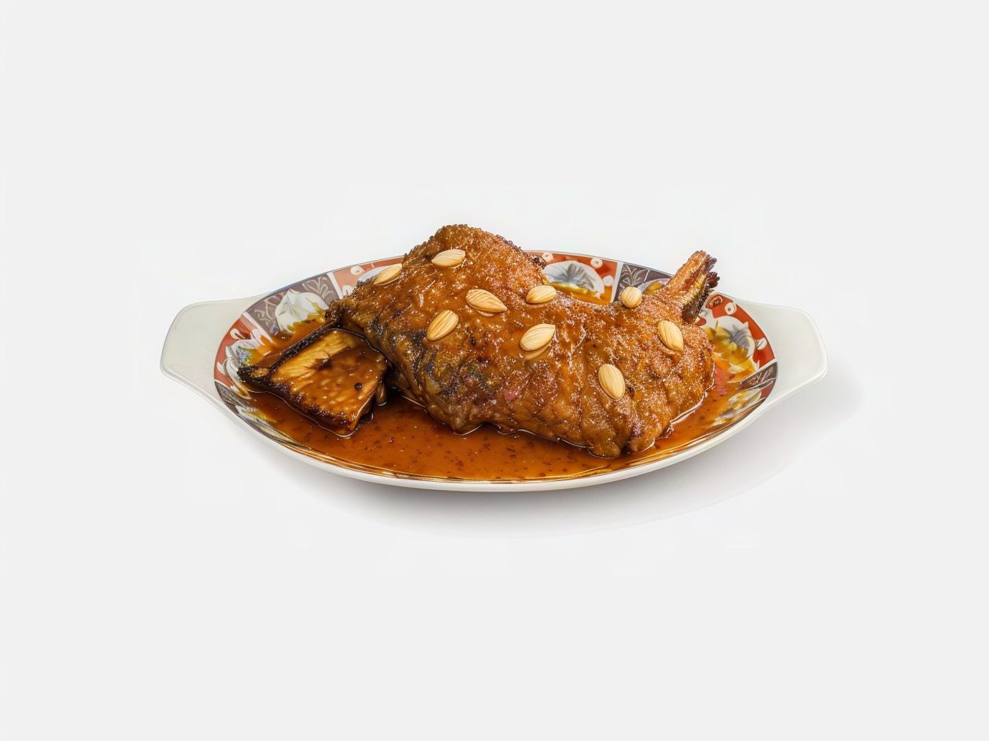 Roasted Shoulder With Sauce And Almonds