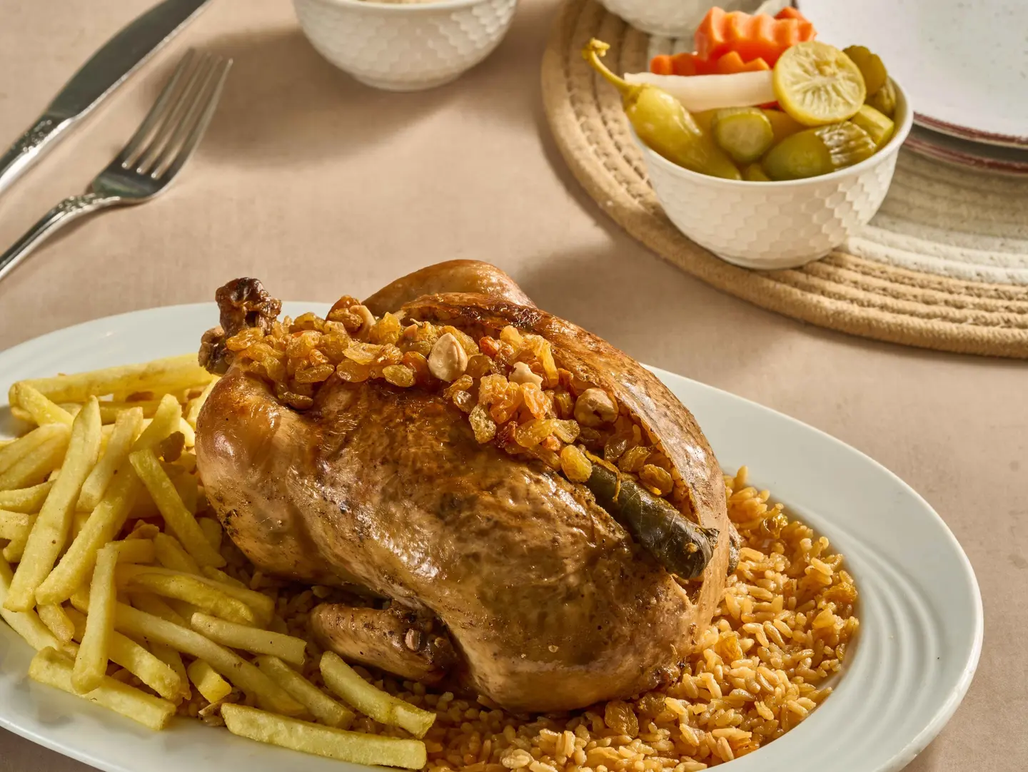 Stuffed Chicken With Rice And Nuts