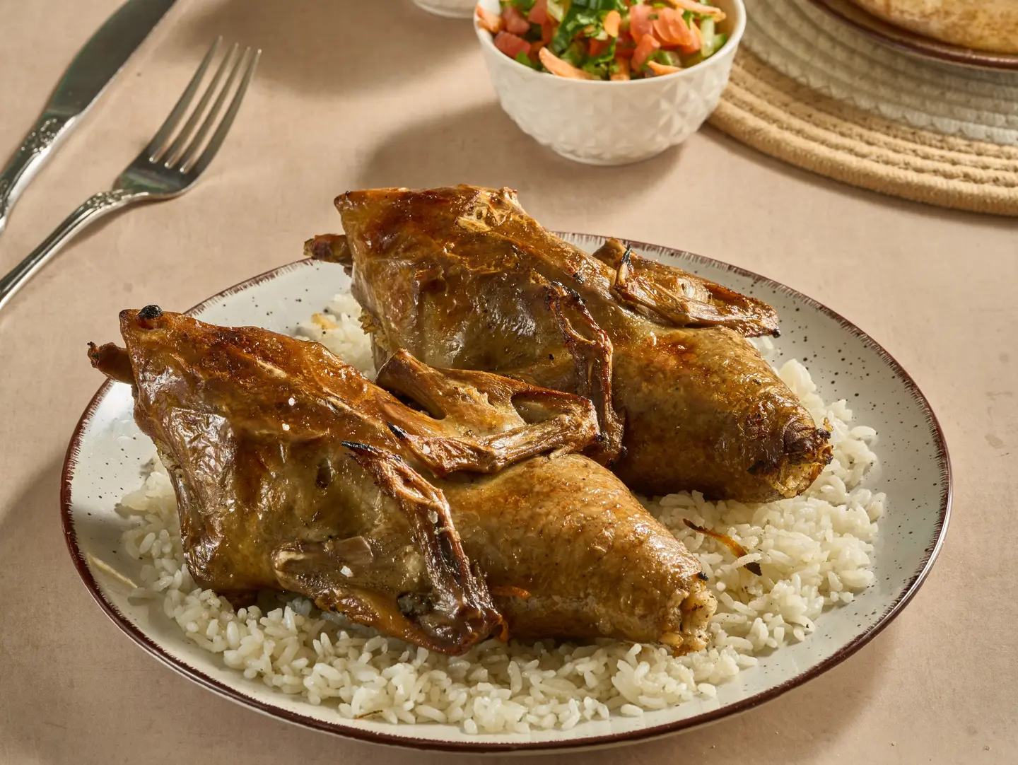 Pigeon Stuffed With Freekeh