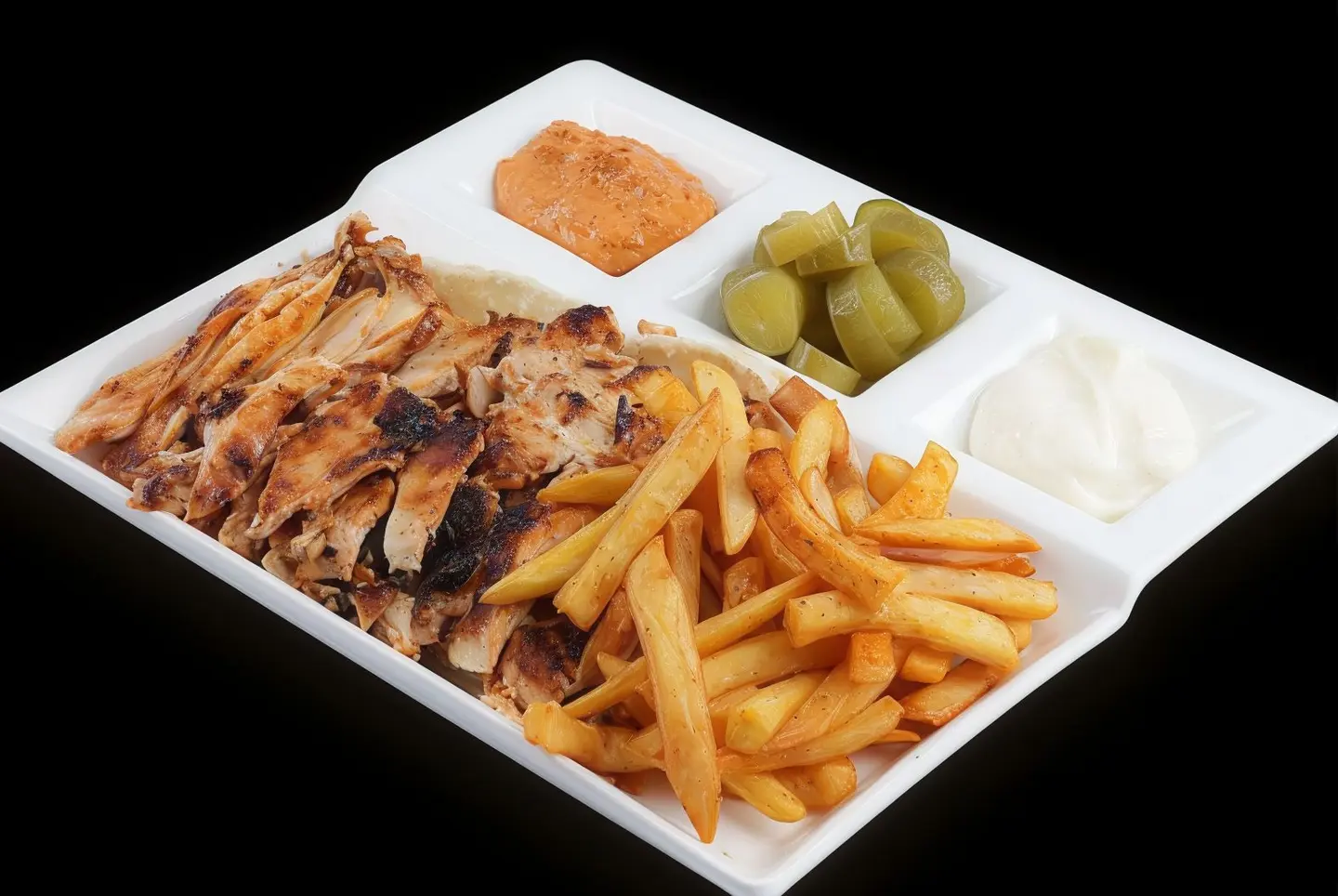 شرائح دجاج وسط