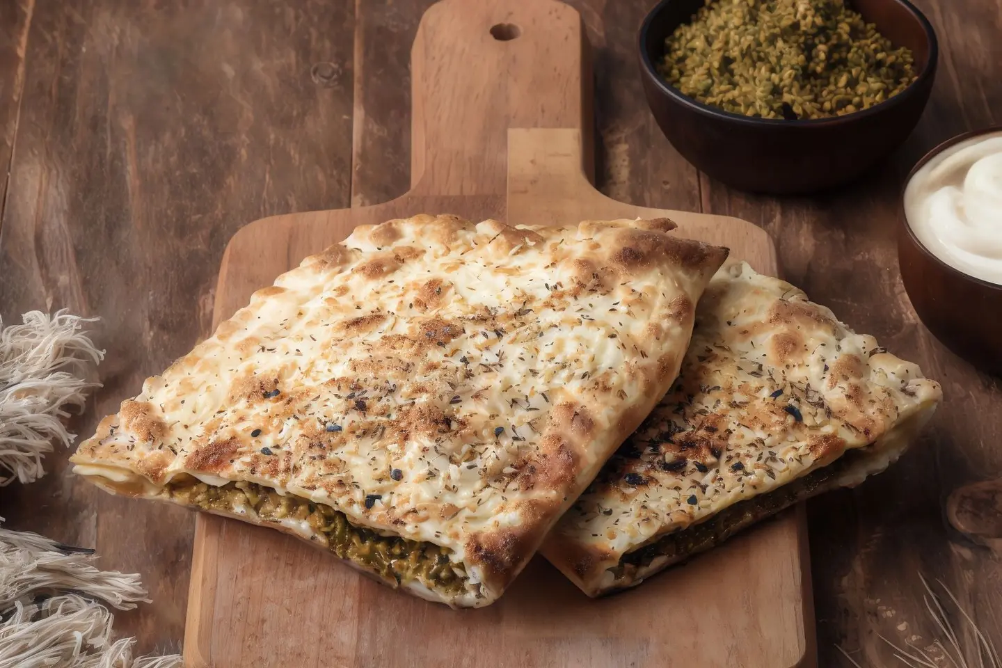 فطيرة اللبنه والزعتر