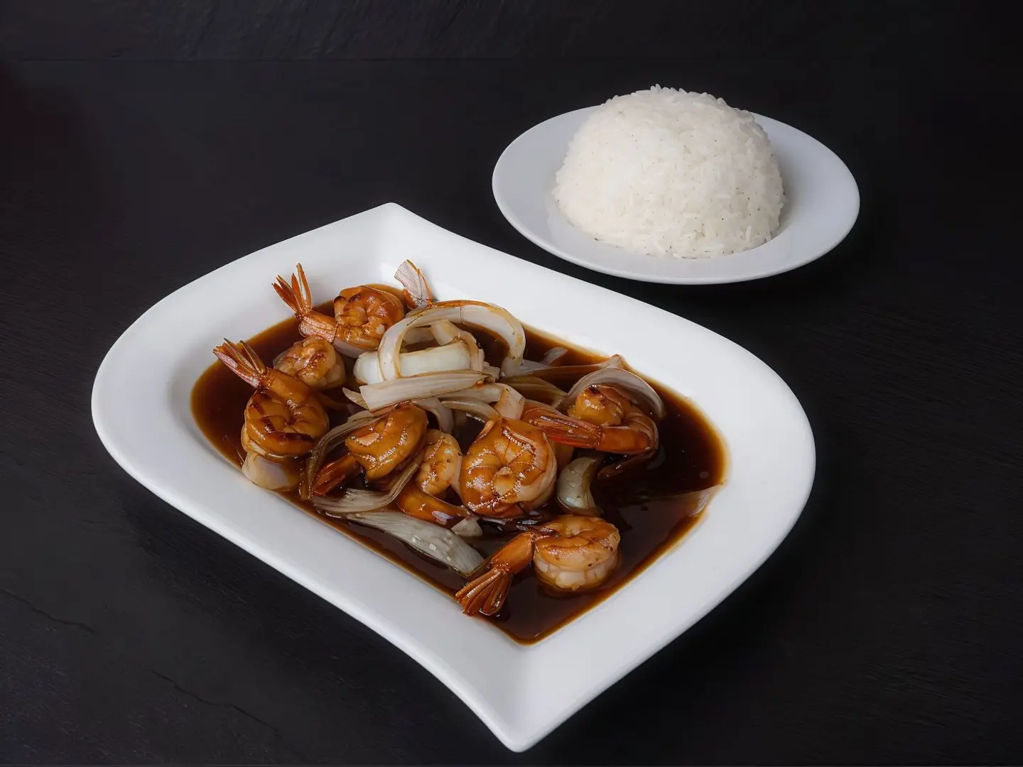 روبيان ترياكي مع الأرز