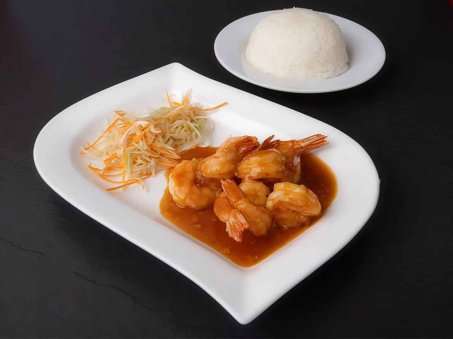 روبيان بالثوم مع الأرز