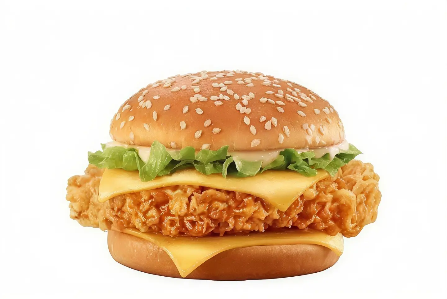 ساندوتش برغر زنجر مع جبنة