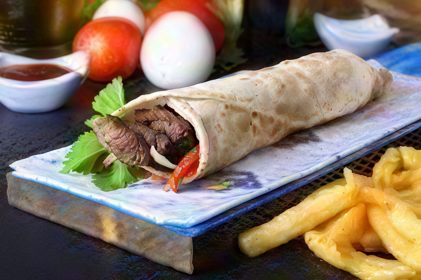 راب كباب لحم - سندويش تكة بالليمون وجبة مع بطاطا وبيبسي صغير