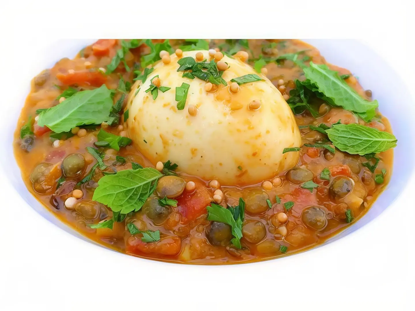 Lentil With Eggs