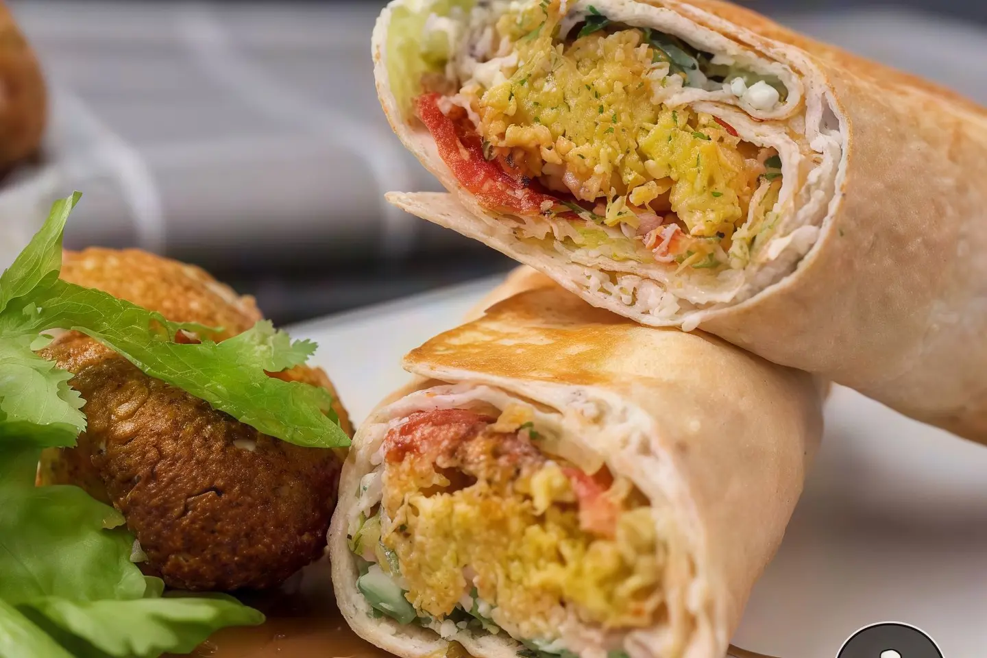 Mix Spring Falafel Saj Bread With Cheese