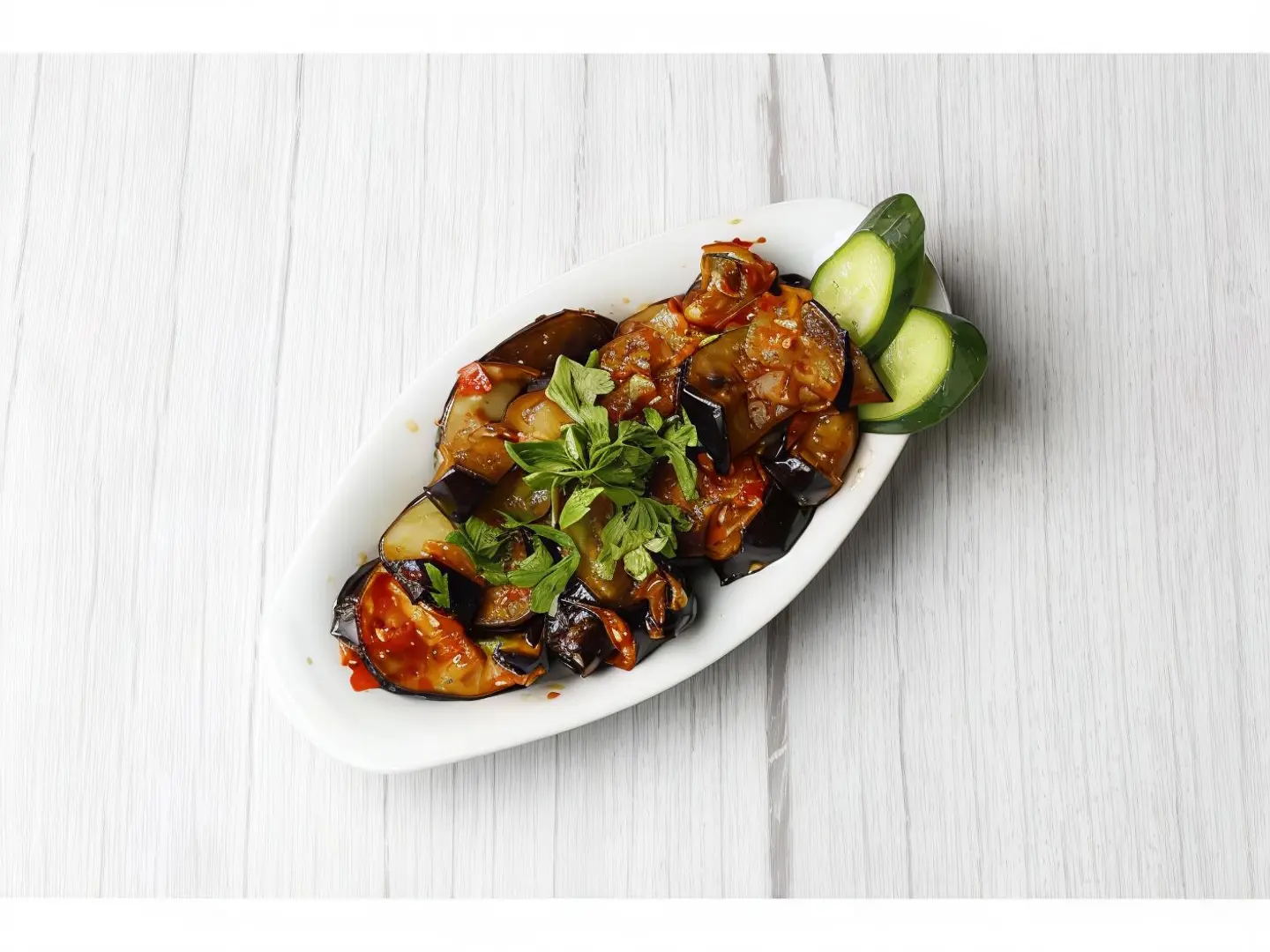 سلطة باذنجان بالخل و الثوم