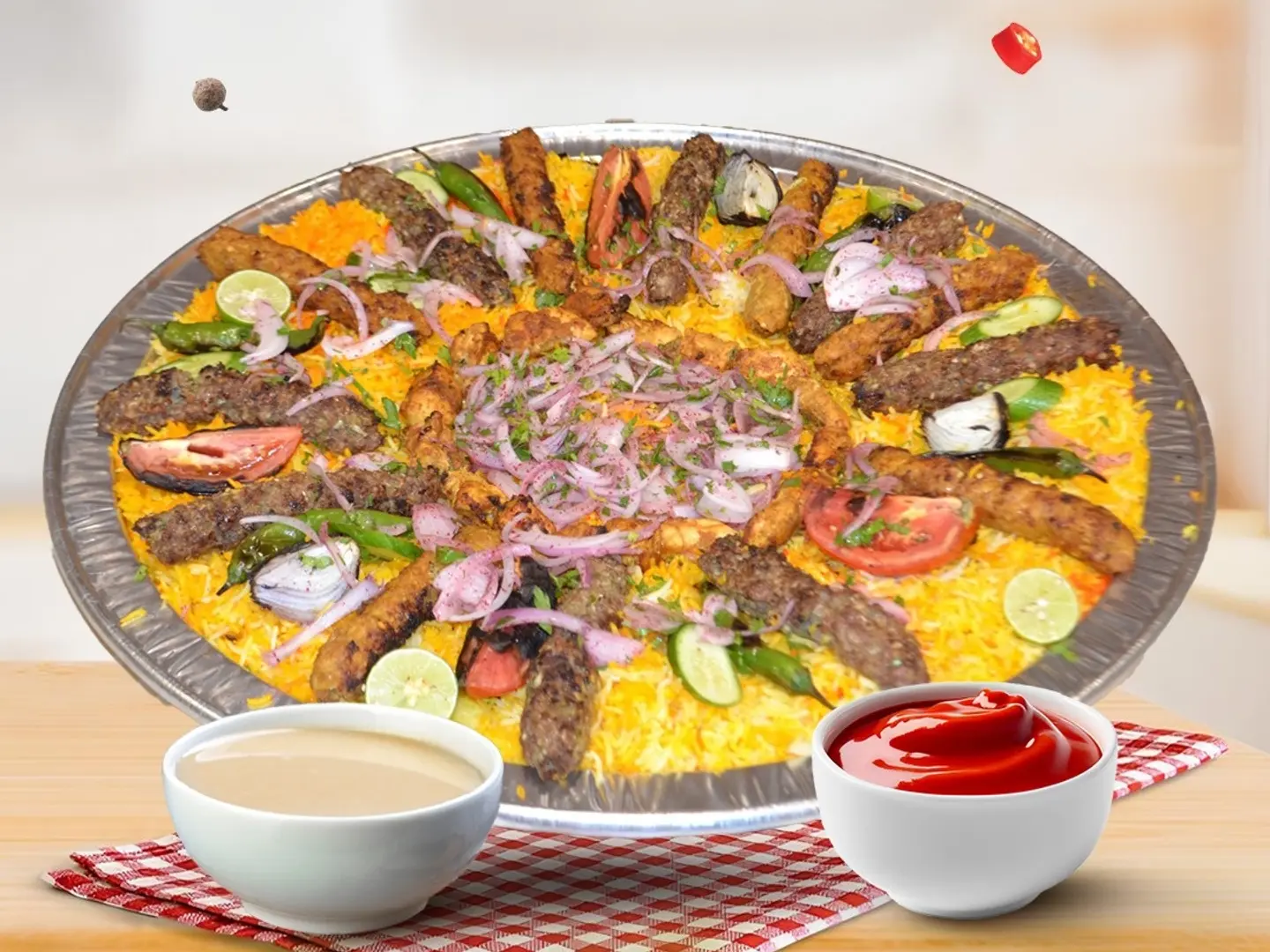 كيلو مشاوي مشكل مع الرز