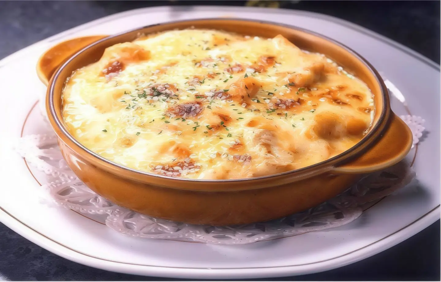 طاجن سي فود بشاميل مع الجبنة