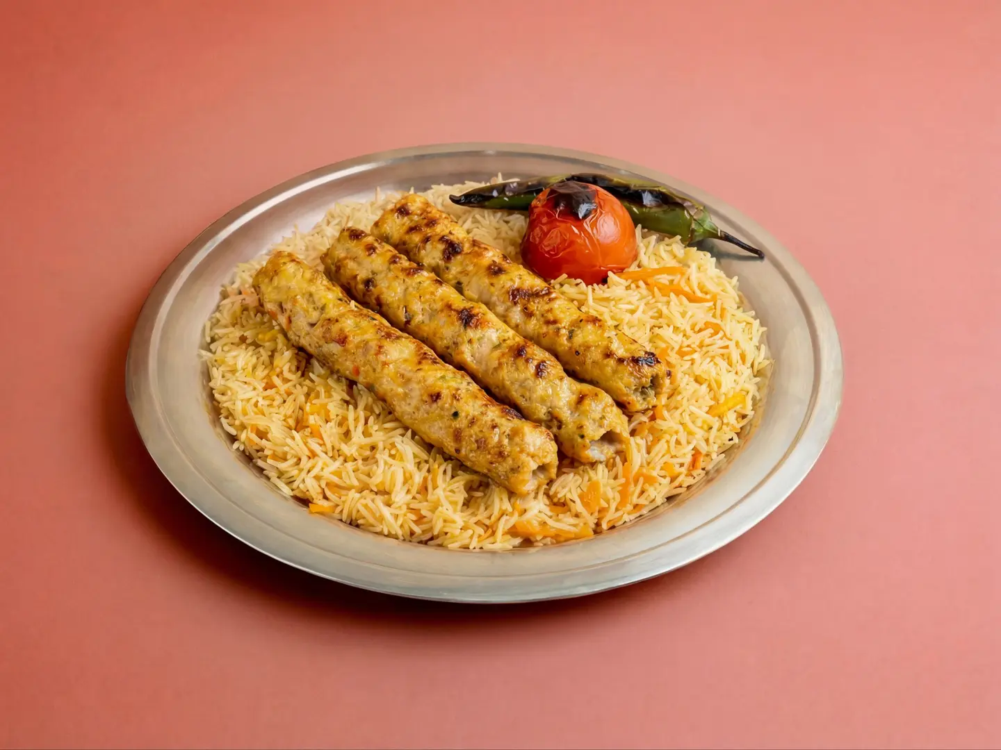 كباب دجاج مع رز