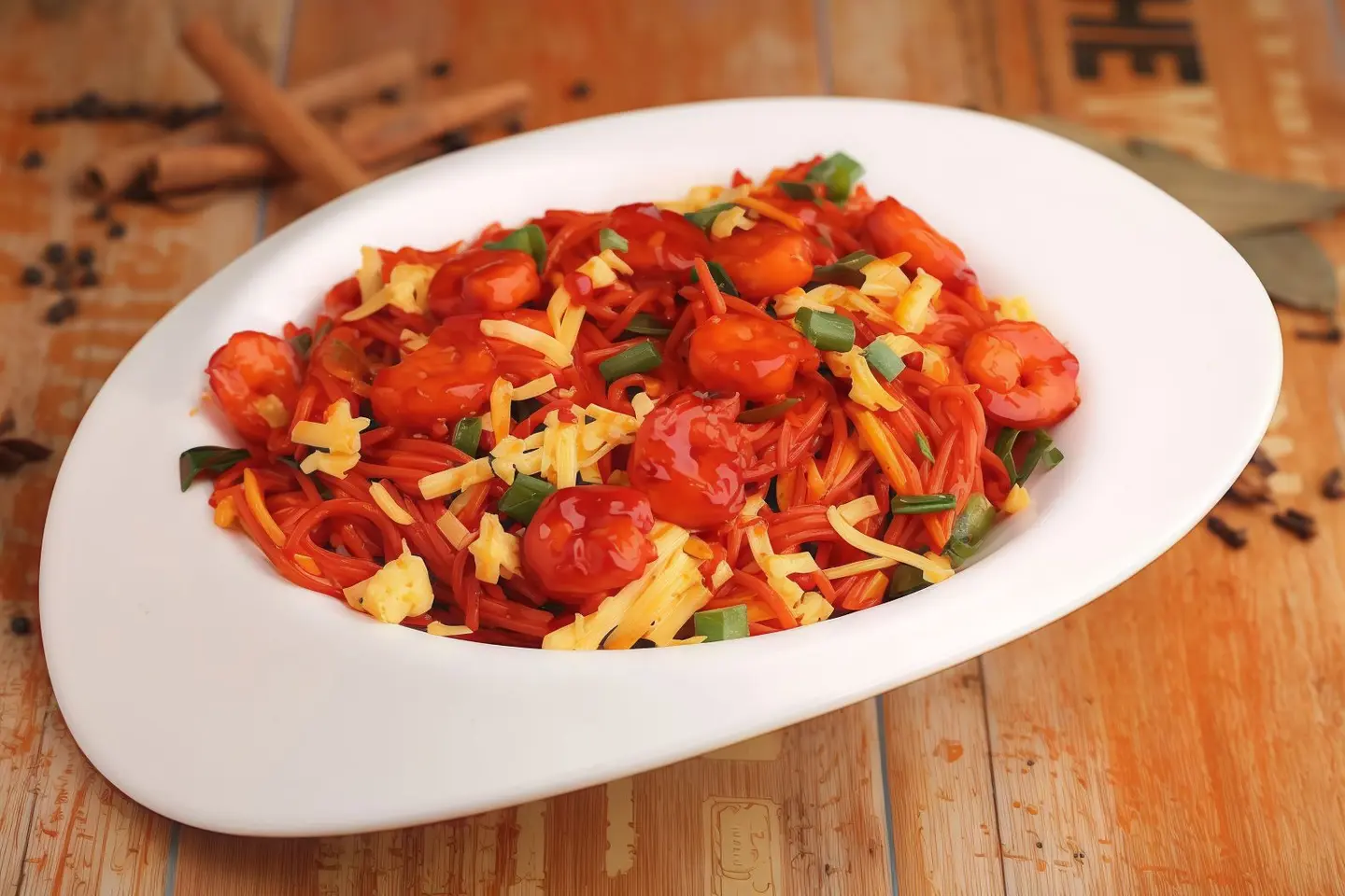 مكرونة روبيان بالجبن