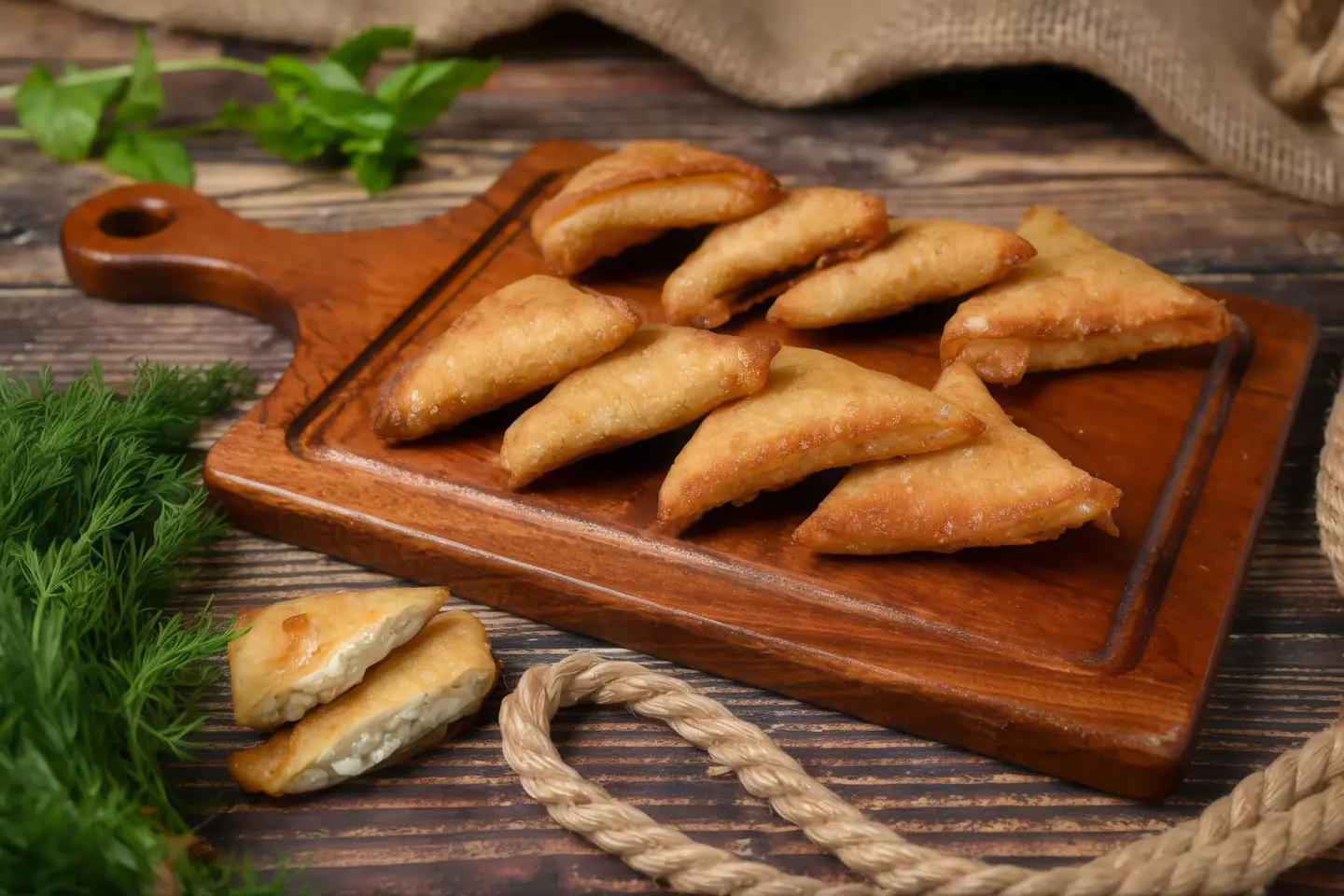 سمبوسة لبنة بالزعتر