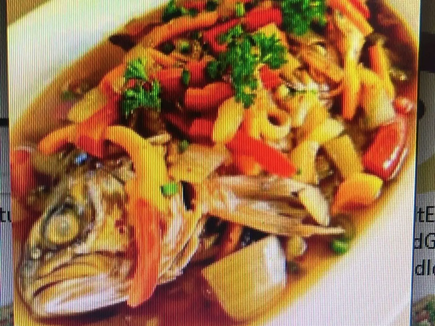 سمك دينس مقلي حلو و حامض