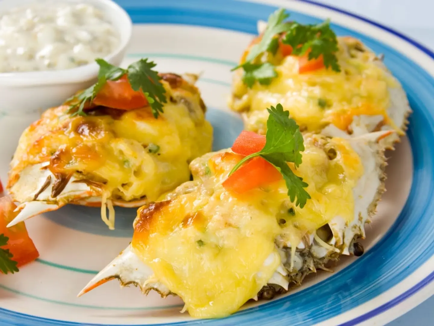 Grilled Crabs With Cheese And Cream