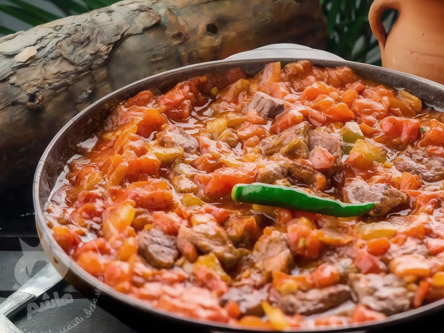 قلايه البندوره مع اللحم