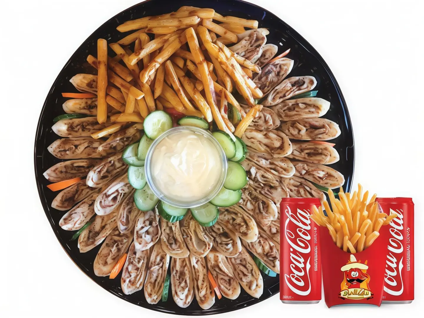 Family Shawarma And Pizza Italy And Pasta Fuccini And Family Pepsi