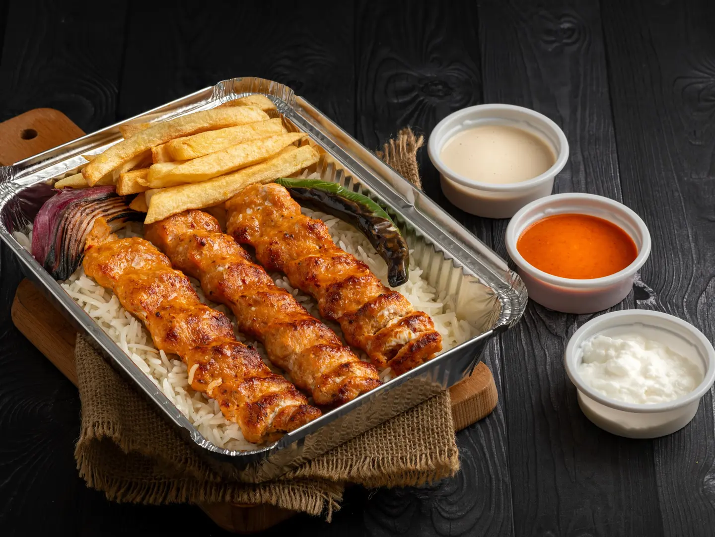 نفر كباب دجاج مع الرز