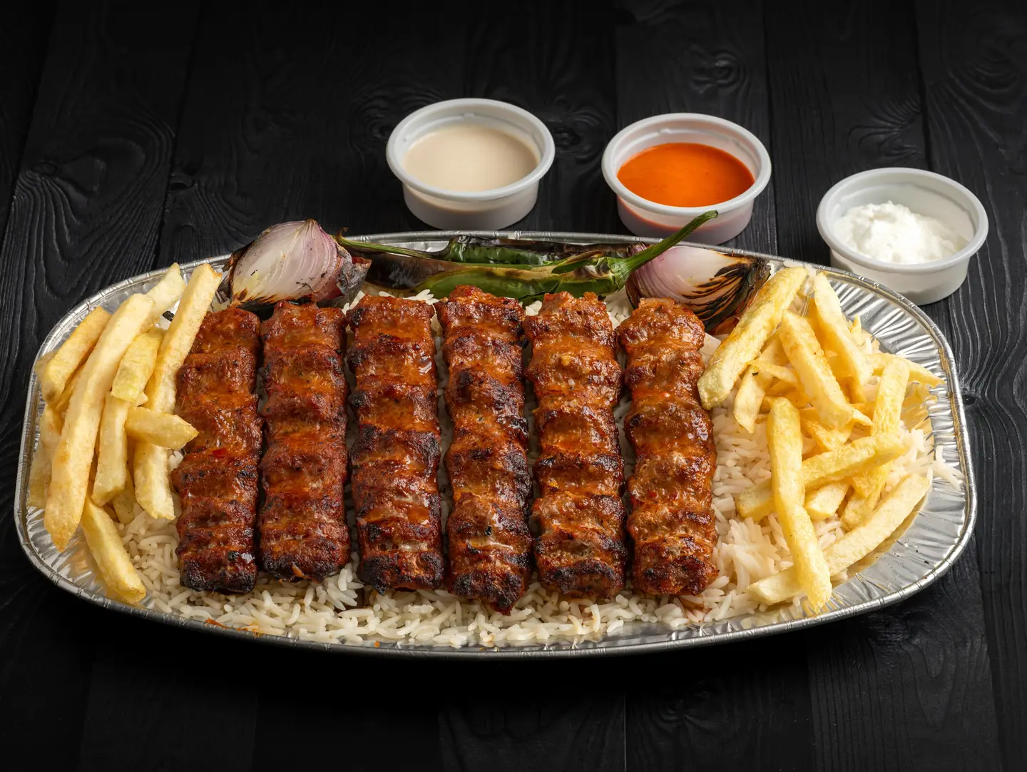 نص كيلو كباب لحم مع الرز