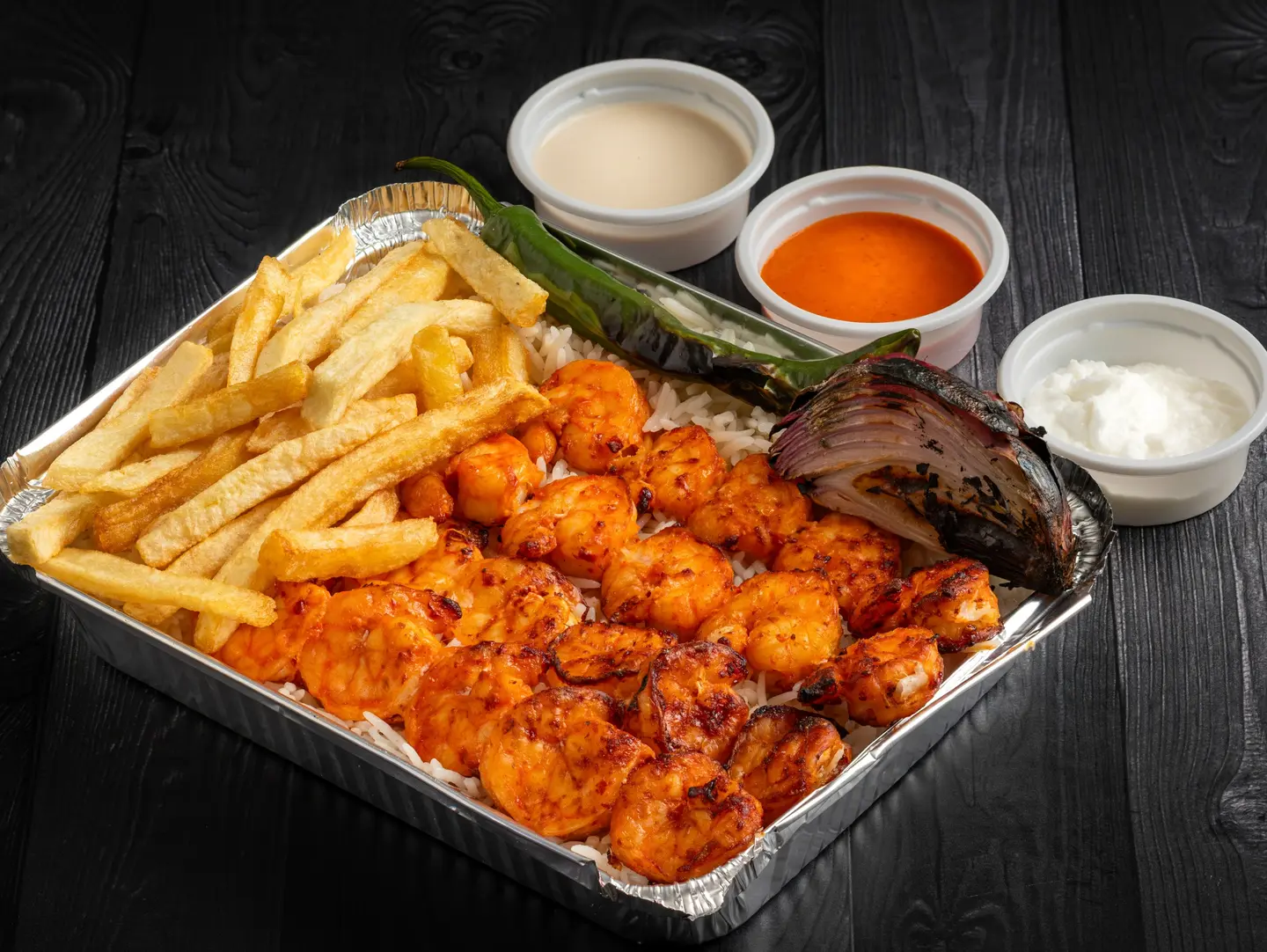 4 اسياخ جمبري مع الرز