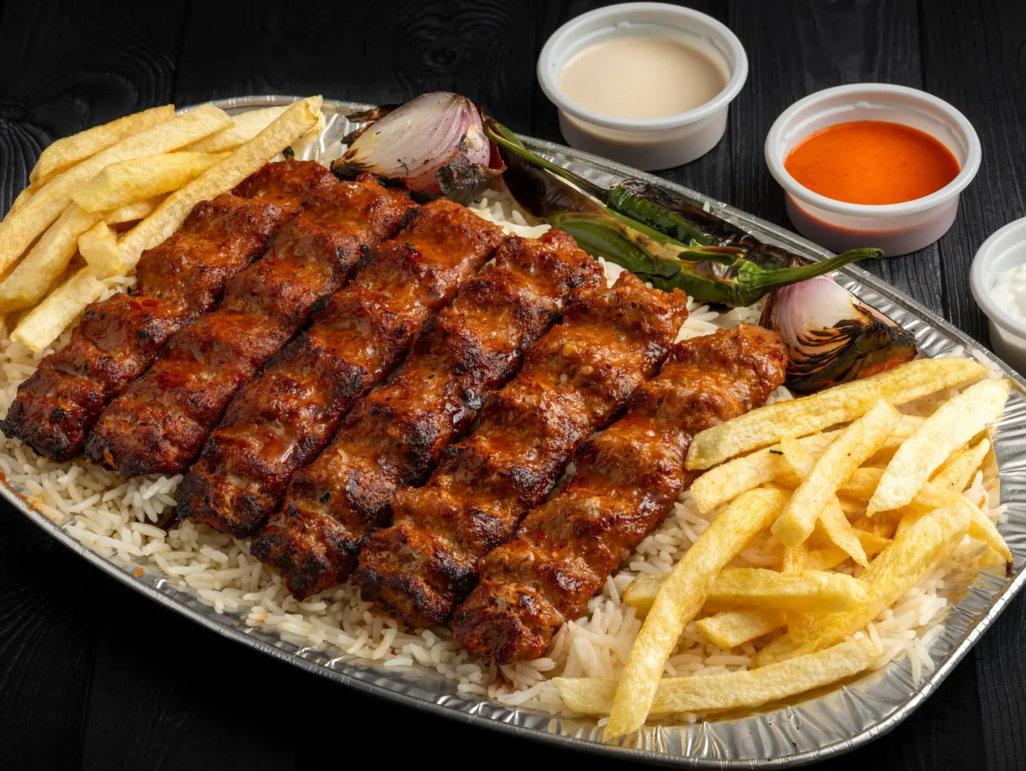 12 سيخ كباب لحم مع الرز