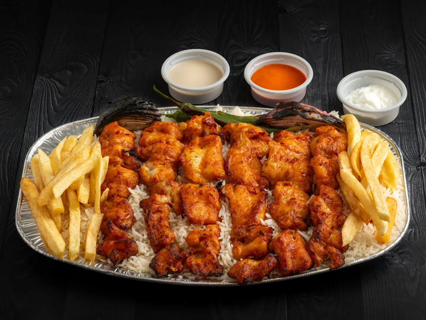 12 سيخ فيليه سمك مع الرز