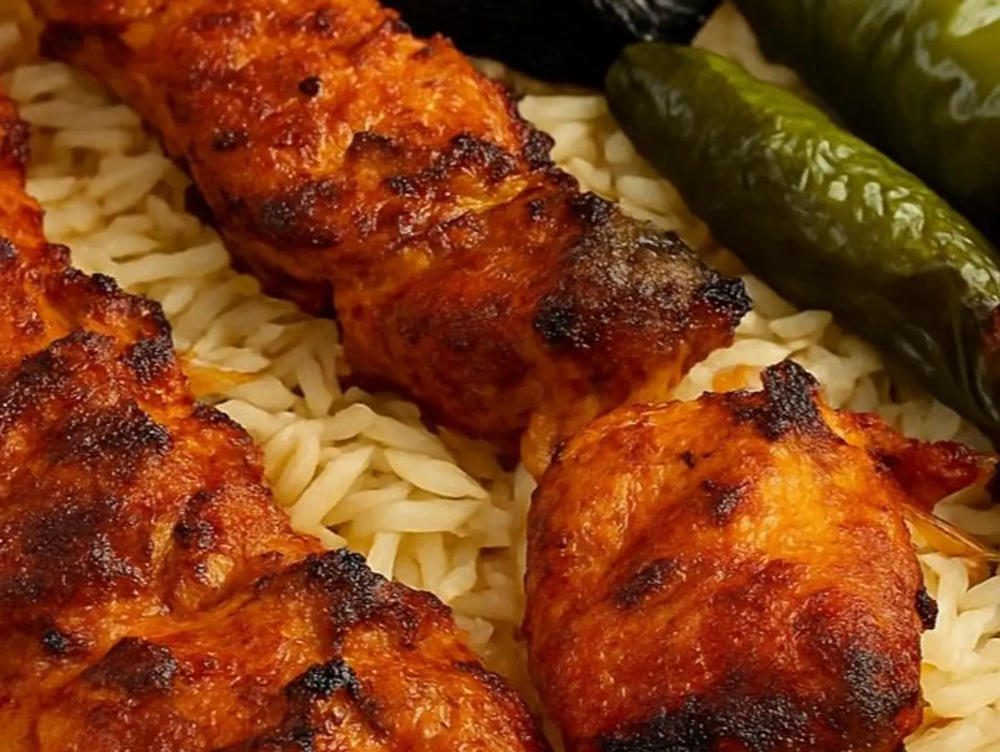 طبق 2 سيخ فيليه سمك مع الرز