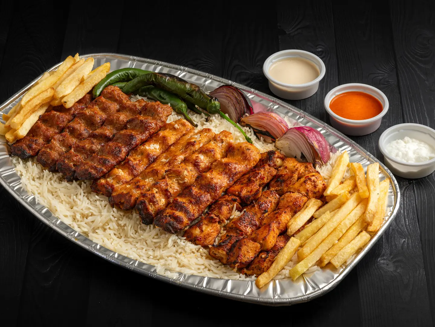 صحن 9 اسياخ مشكل مع الرز