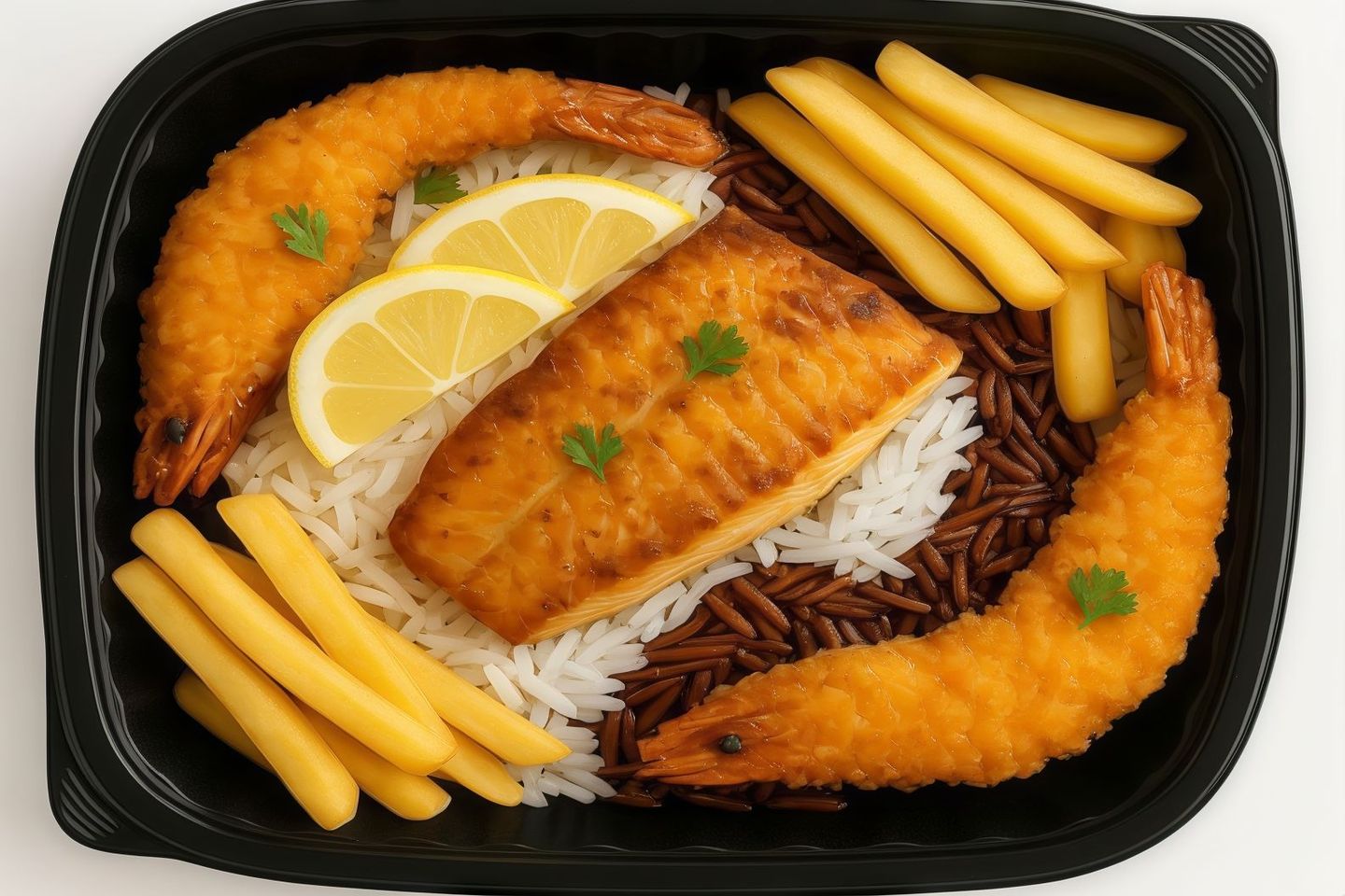 وجبة سالمون وجمبري