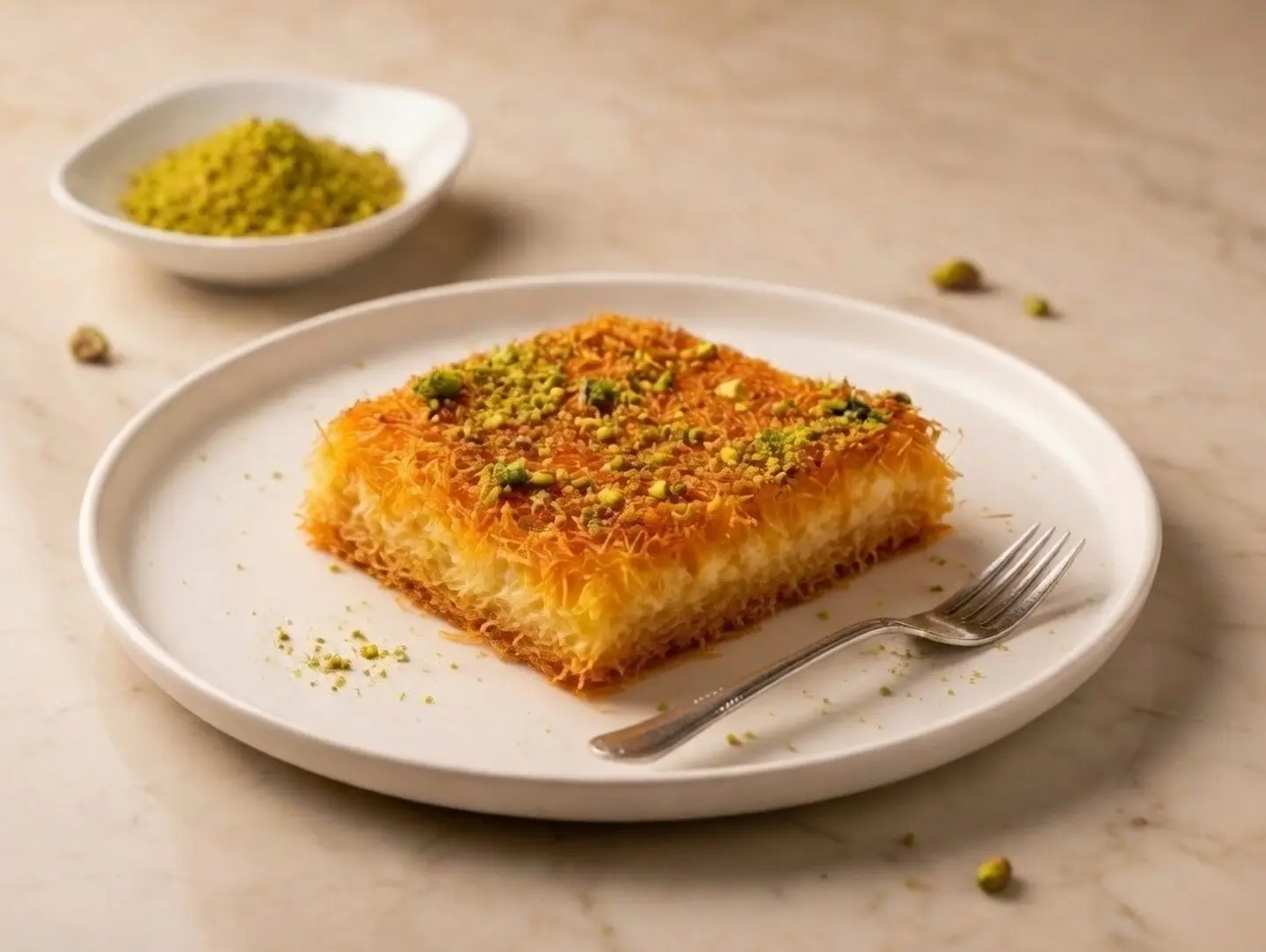 نصف كيلو كنافة خشنة قشطة