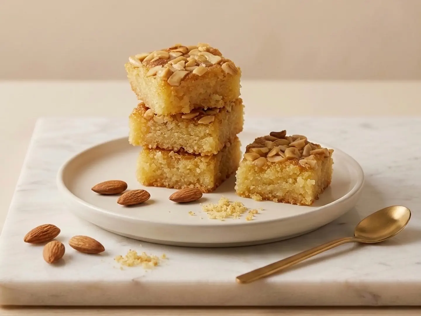 نصف كيلو بسبوسة مكسرات كاجو