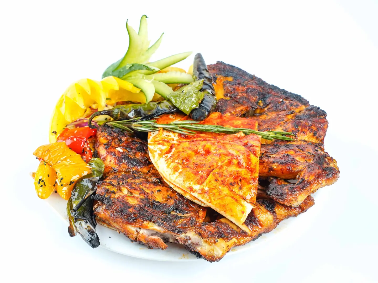 حبة دجاج علي الفحم كاملة