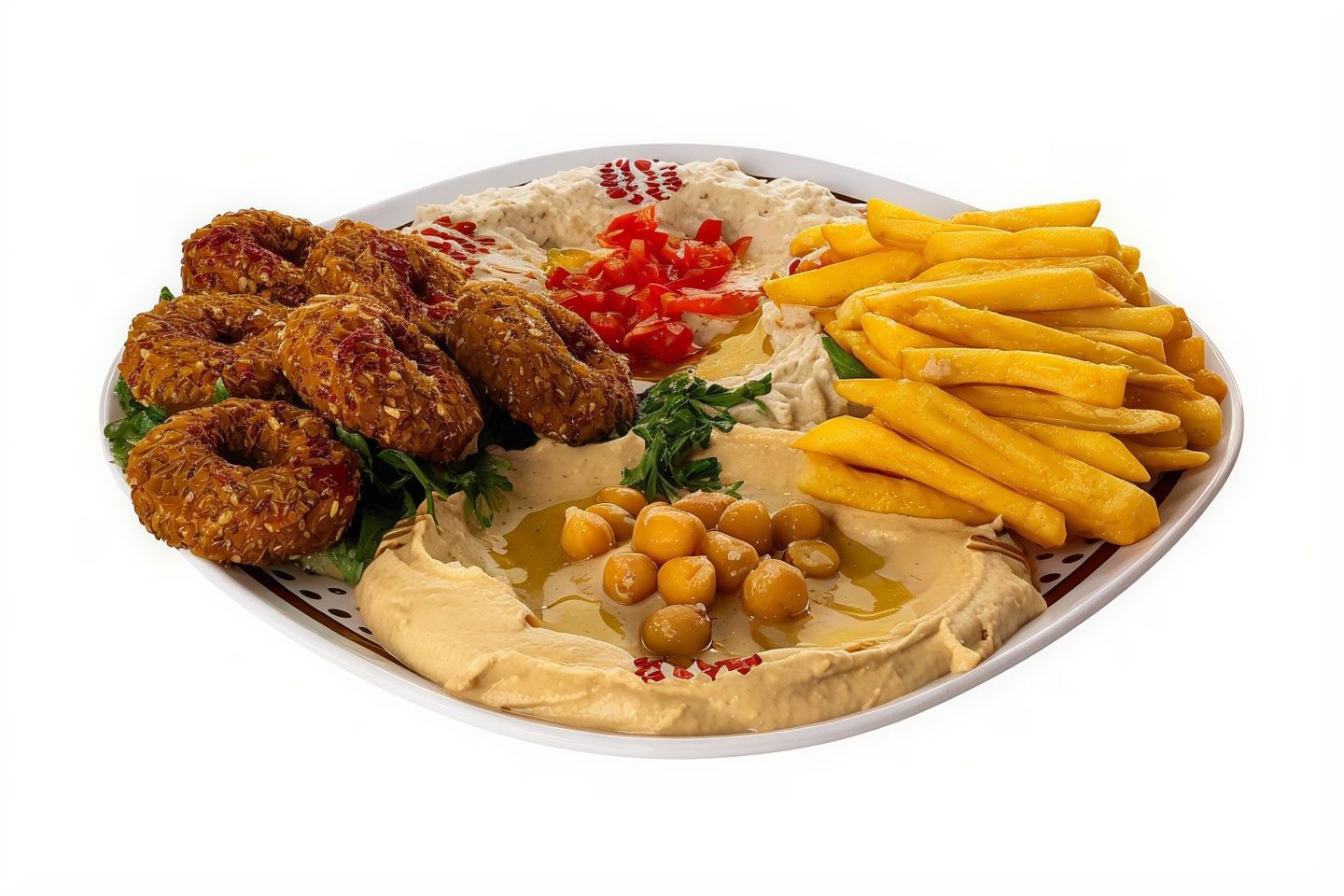 صحن مشكل مع متبل وحمص