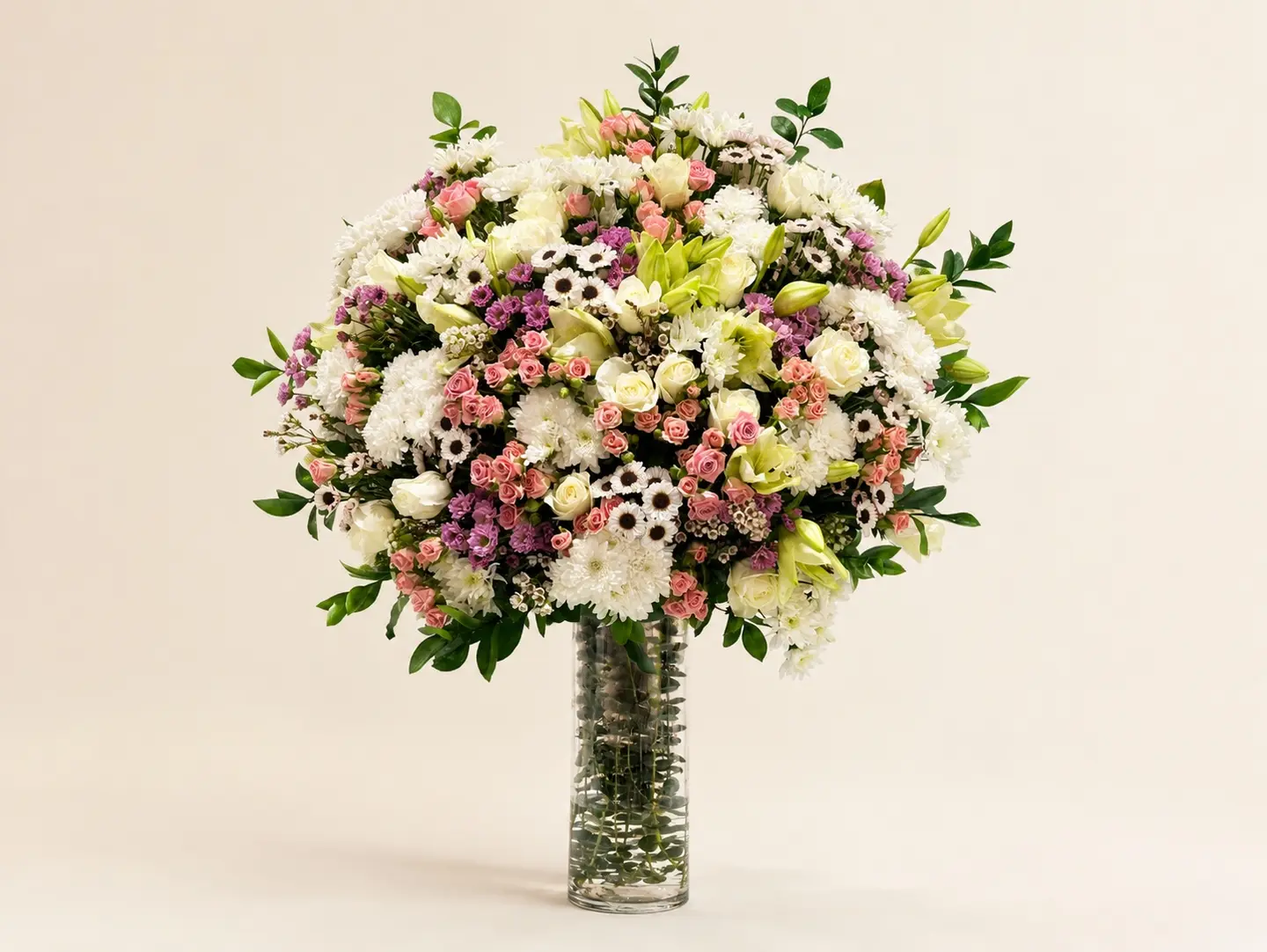 Luxury Rose Whispers In A Glass Vase