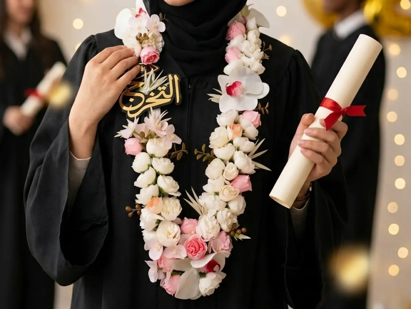 باقة الاحتفال، عقد ورد صناعي متألقة للأمسيات التخرجية