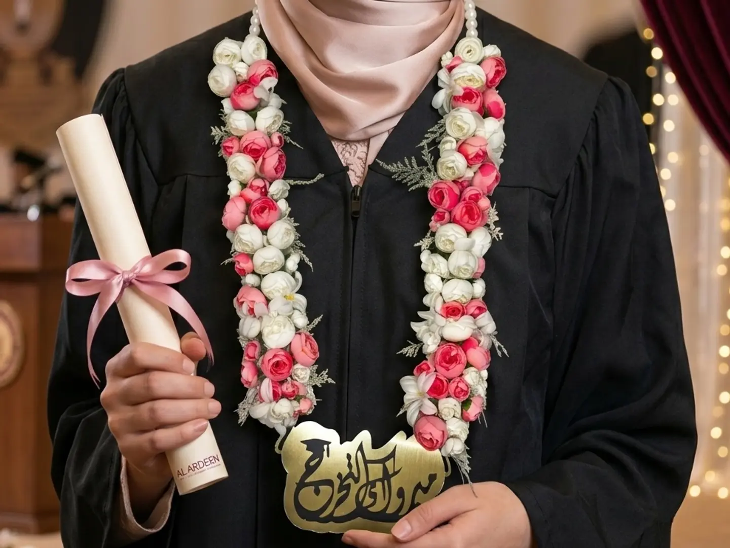 Moment Of Joy Artificial Flower Pendant Bearing The Graduation Symbol