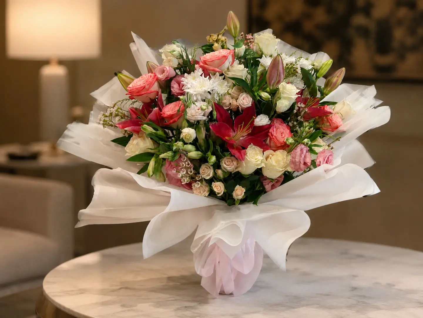 White Bouquet Expresses Innocence And Beauty