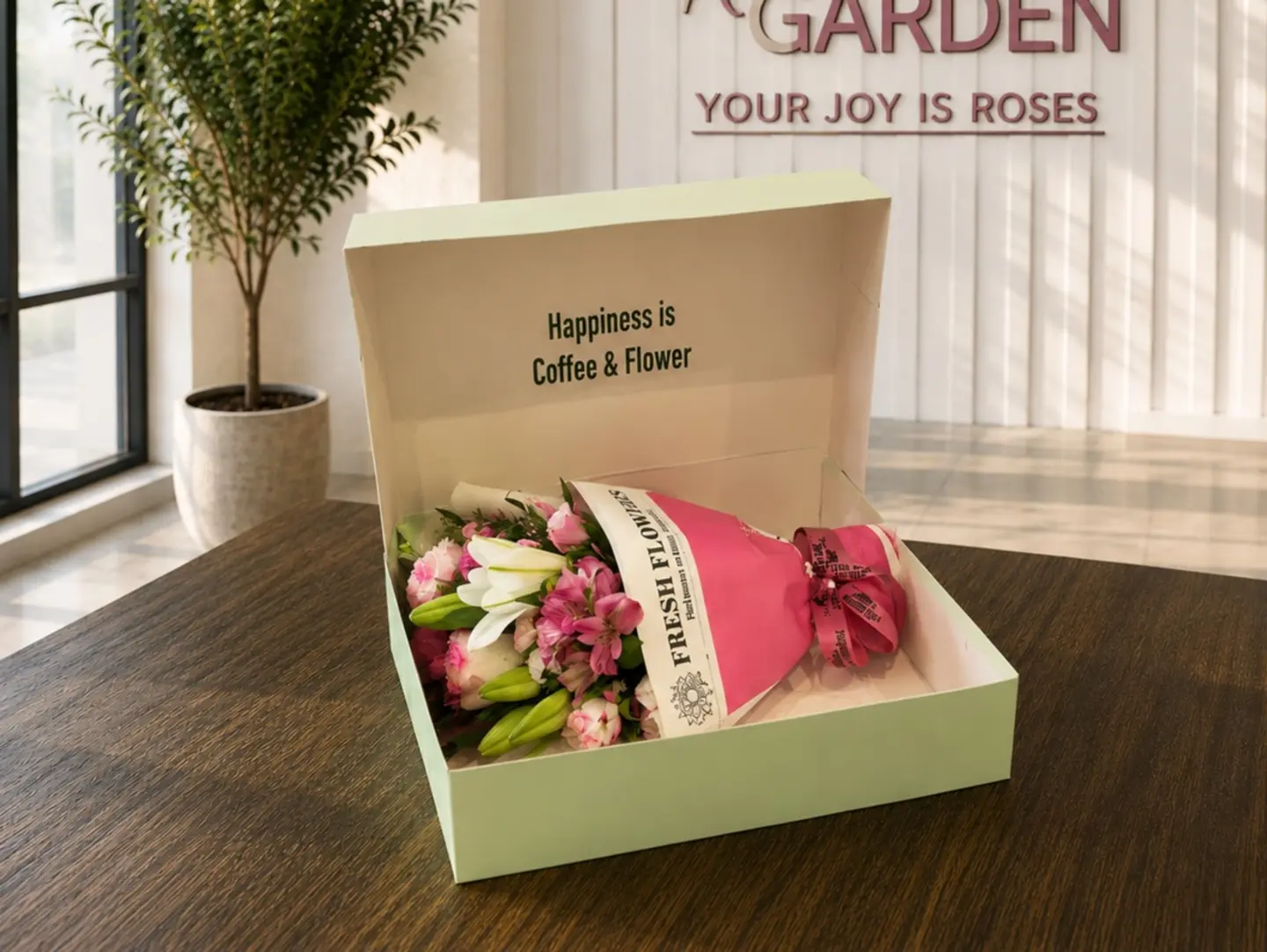Happiness Box Flower Bouquet Large Size