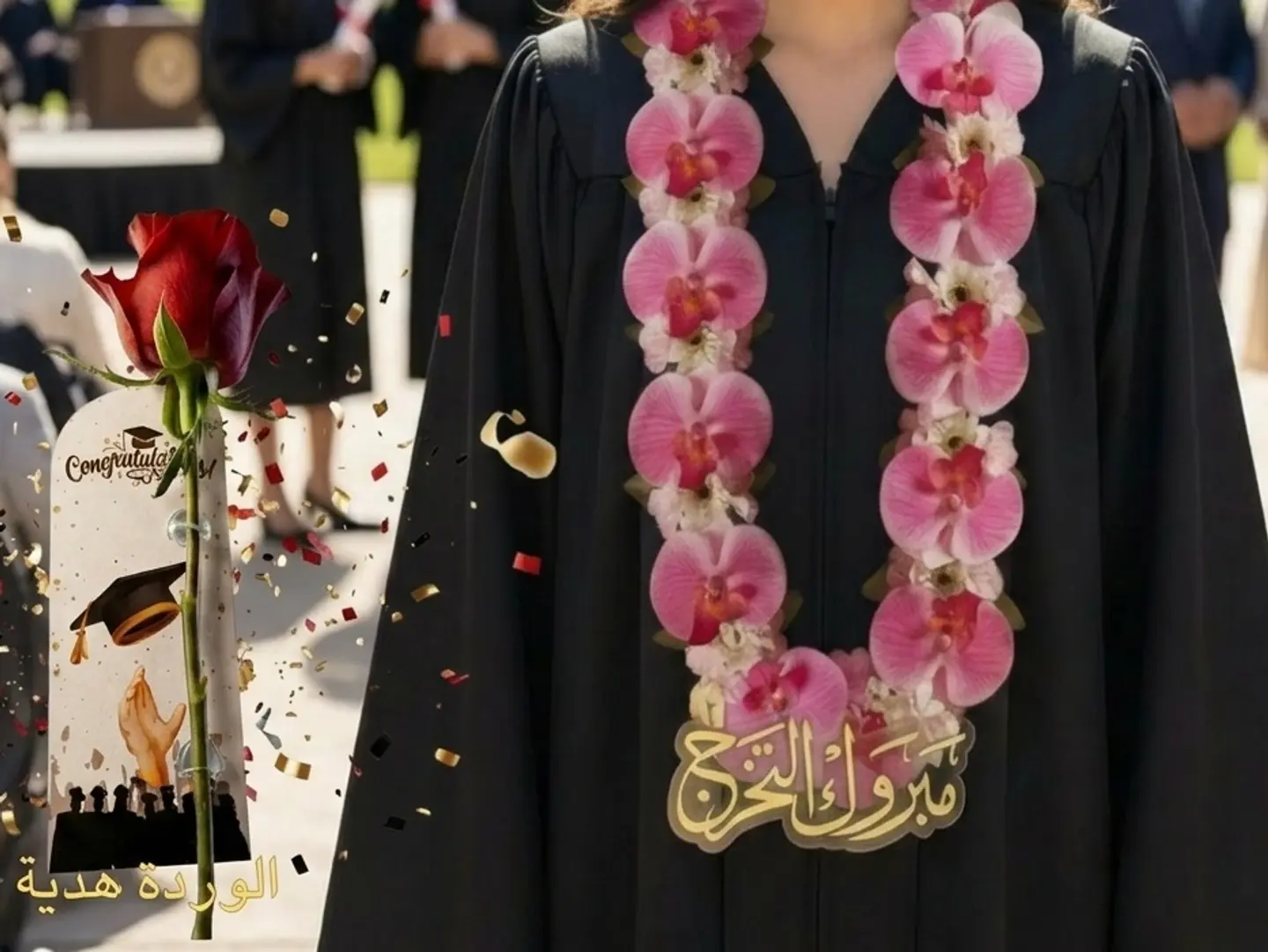 The Luxury Pink Orchid Crown With A Gift Rose