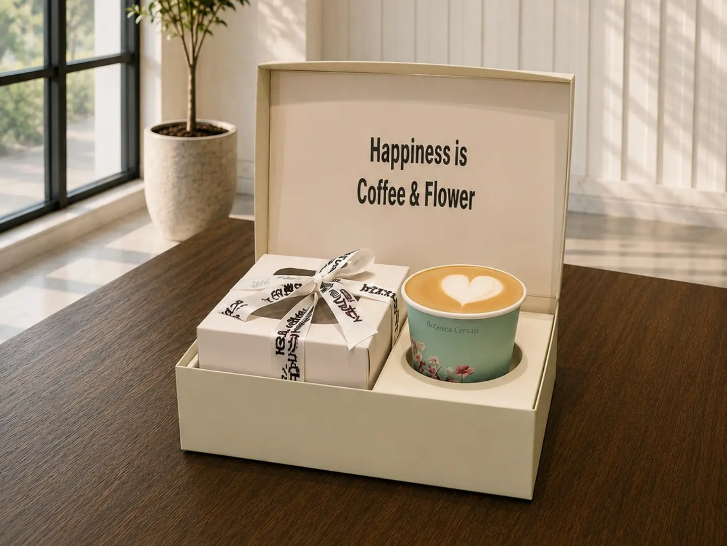 Happiness Box With Coffee And Chocolate Medium Size