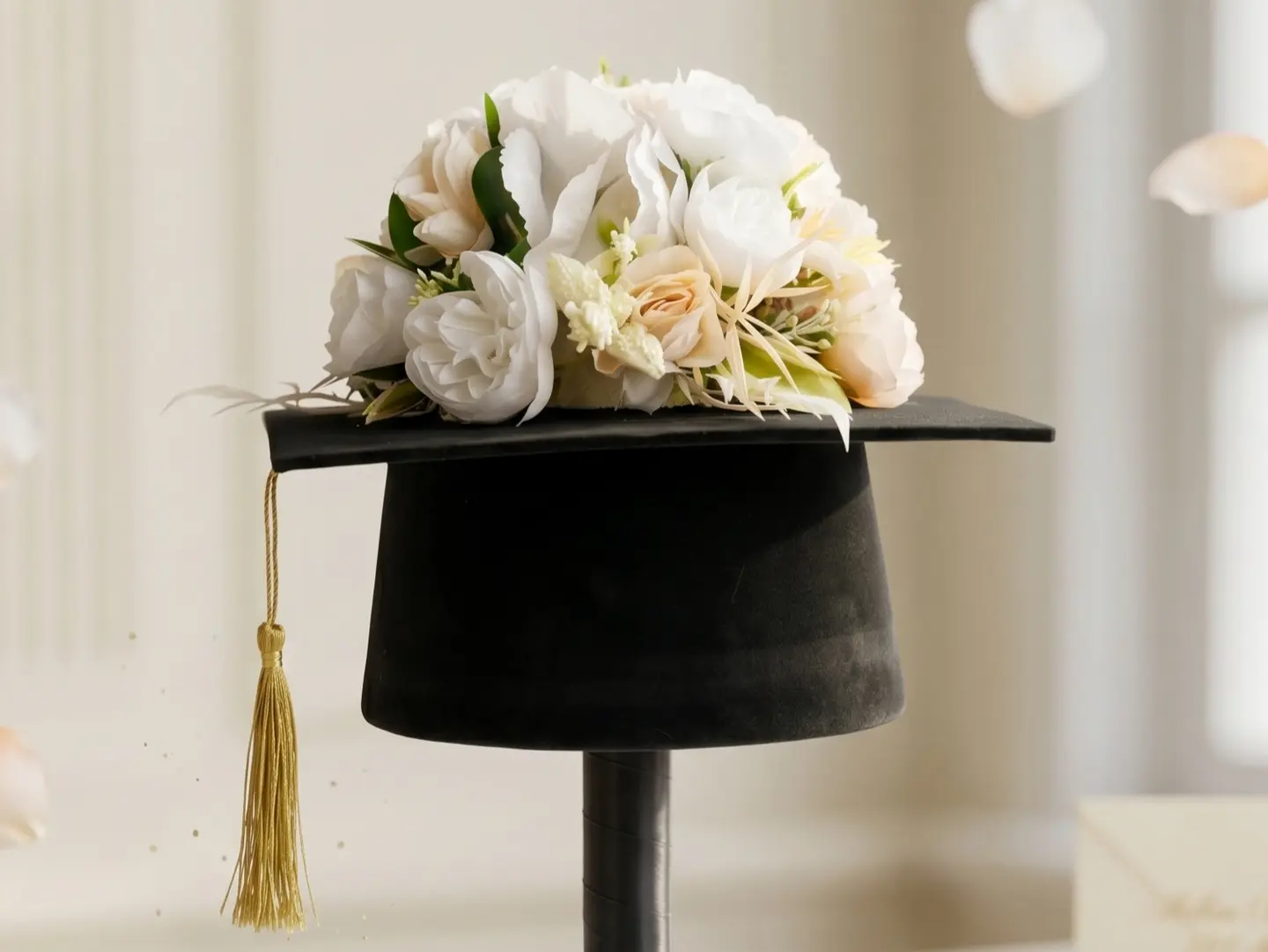 Graduation Cap With Flowers