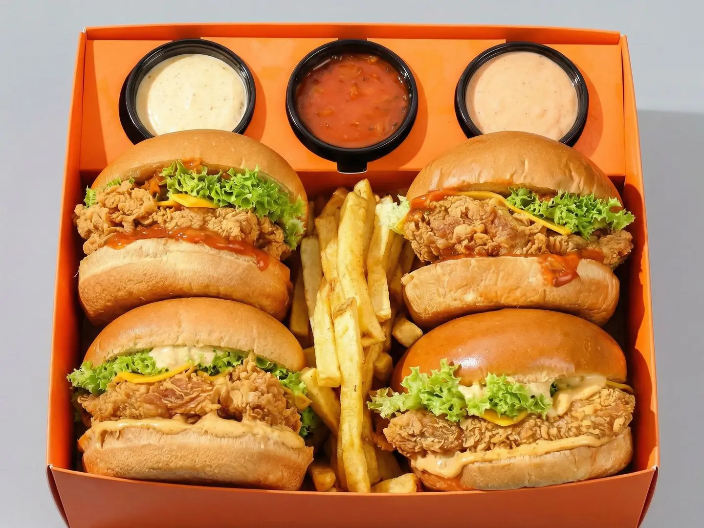 4برجر ذنجر واحد بطاطس ٣صوص