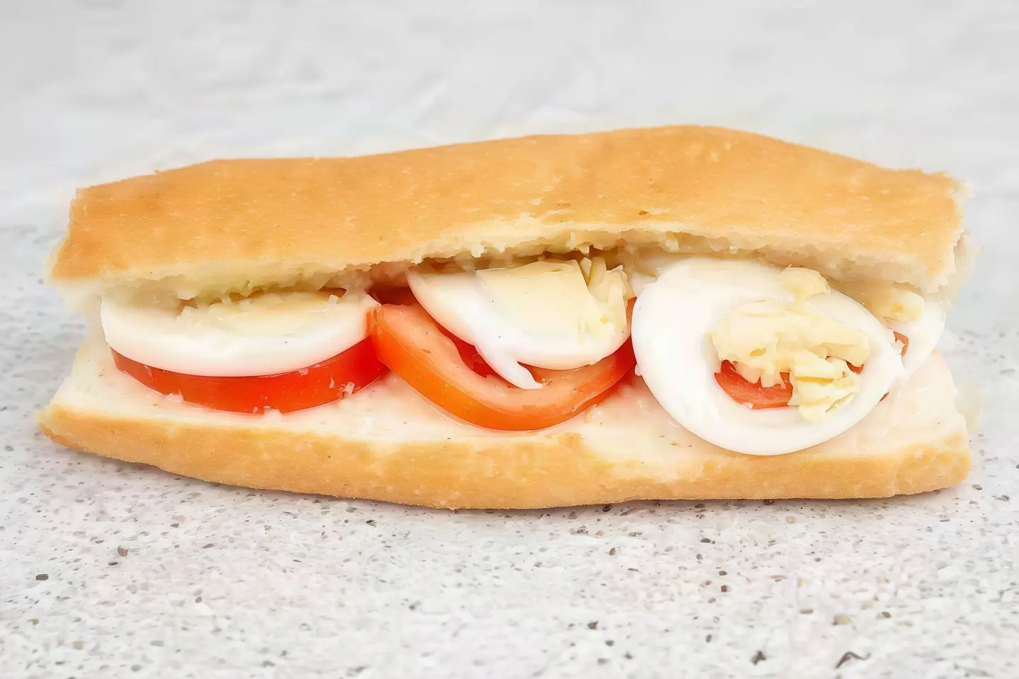 Sandwich Boiled Eggs With Cheese